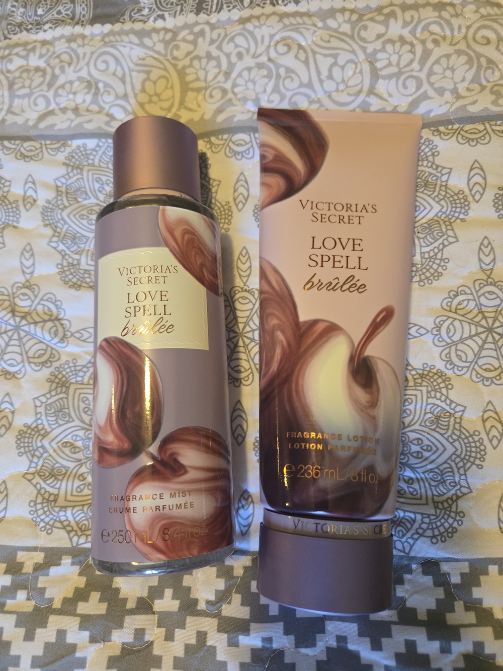 Victoria's Secret Love Spell Brulée Fragrance Mist & Lotion Set - Mauve